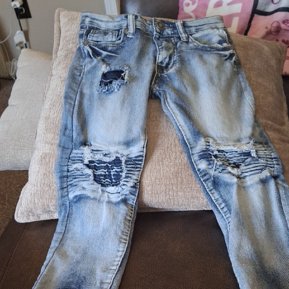 Stylish Distressed Kids Blue Jeans